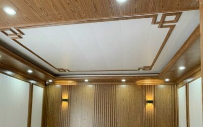 Trần nhựa giả gỗ PVC và ưu điểm vượt trội của vật liệu Thông tin về tấm trần nhựa giả gỗ PVC
