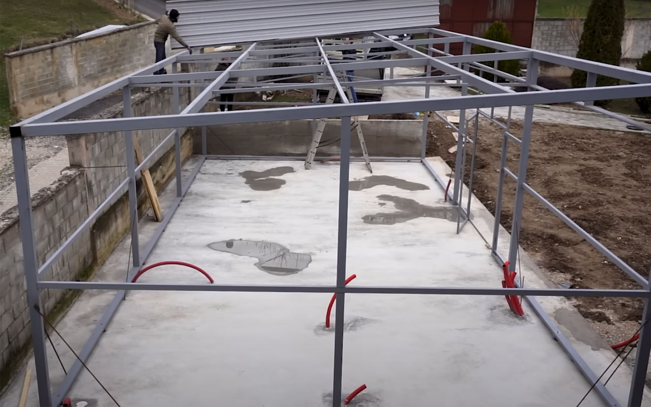 Nhà Tiền Chế Khung Thép Vách Panel Khung thép để làm nhà tiền chế