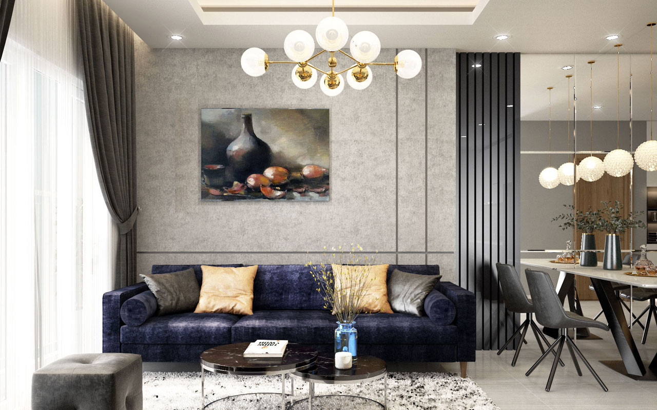 Thiết Kế Nội Thất Chung Cư Richmond 2 Phòng Ngủ - Bí Quyết Tạo Nên Không Gian Sống Đẳng Cấp phong khach chung cu richmond