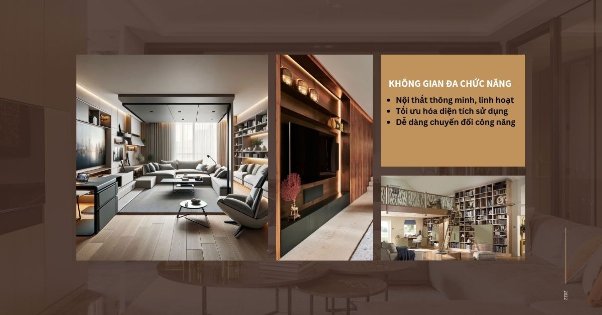 Top 5 Xu Hướng Trang Trí Nội Thất Cuối Năm 2024 - Cập Nhật Mới Nhất khong gian da chuc nang