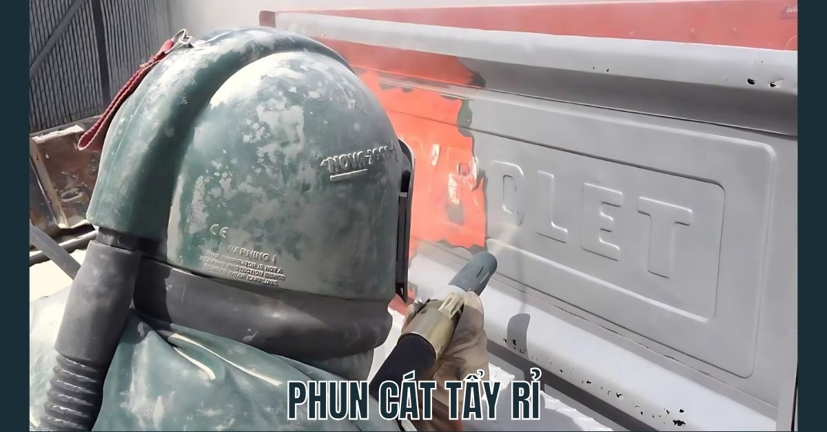 Sử dụng phương pháp phun cát tẩy rỉ sét