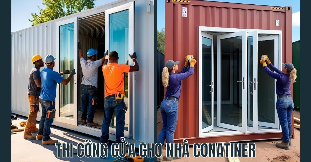 lắp đặt cửa nhôm kính cho container