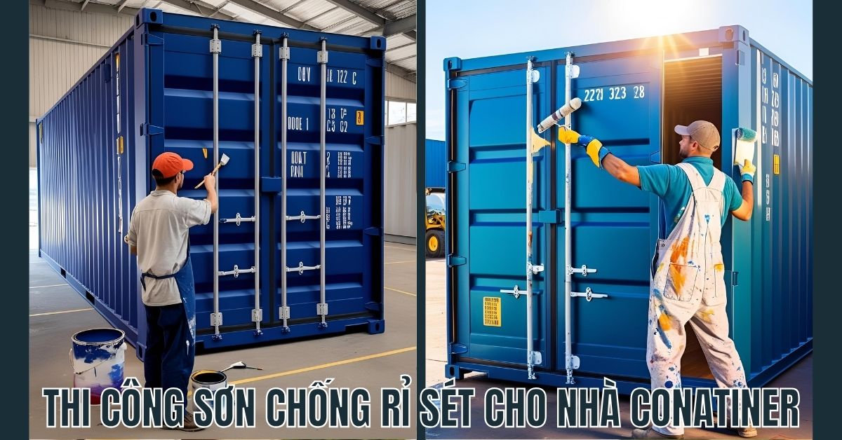 thi cong son chong ri set cho nha container 20 feet