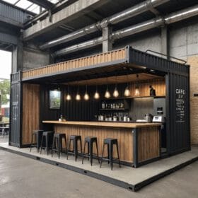 container cafe 20feet phong cach Industrial Cong nghiep 2
