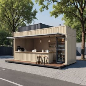 container cafe 20feet phong cach toi gian