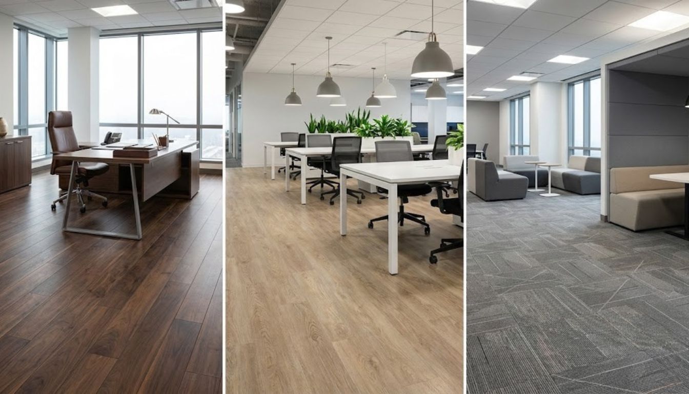 So Sánh Sàn Gỗ vs Sàn Nhựa vs Thảm Trải Giải Pháp Nào Cho Văn Phòng Hiện Đại? Tính thẩm mỹ và phong cách thiết kế: So sánh sàn gỗ vs sàn nhựa và thảm
