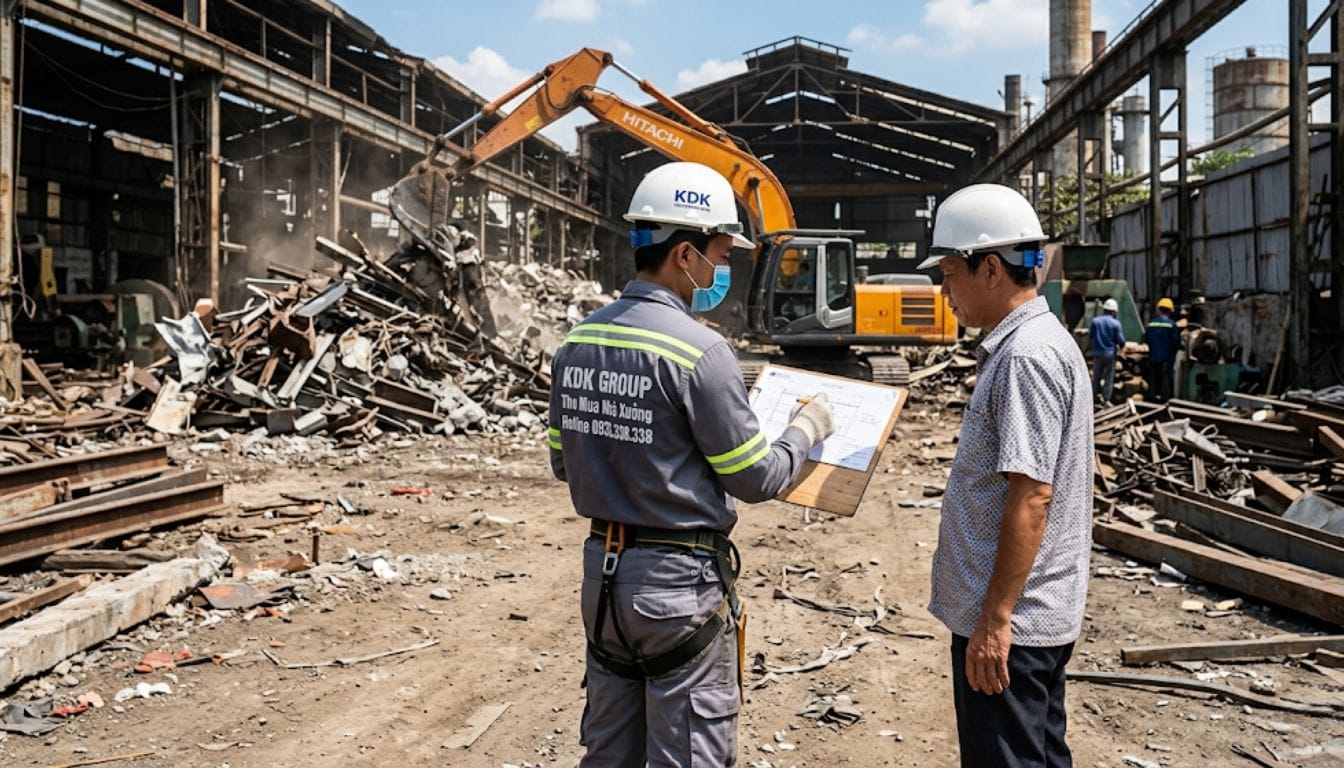 Thu Mua Nhà Xưởng Cũ Giá Cao, Uy Tín, Tháo Dỡ Nhanh Chóng Quy trình thu mua nhà xưởng cũ chuyên nghiệp và nhanh chóng